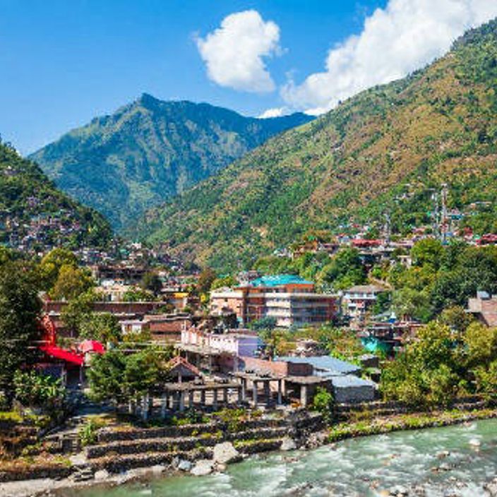 Bhutan buildings in a valley
