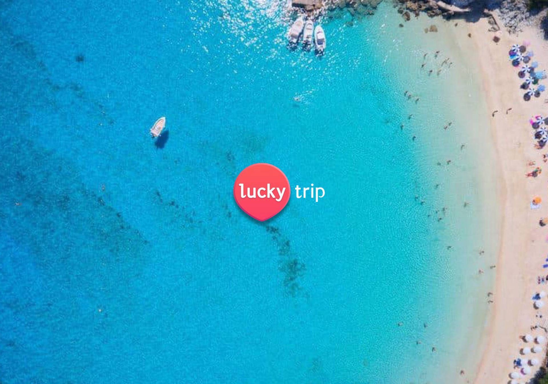 Overhead shot of blue seas in corfu