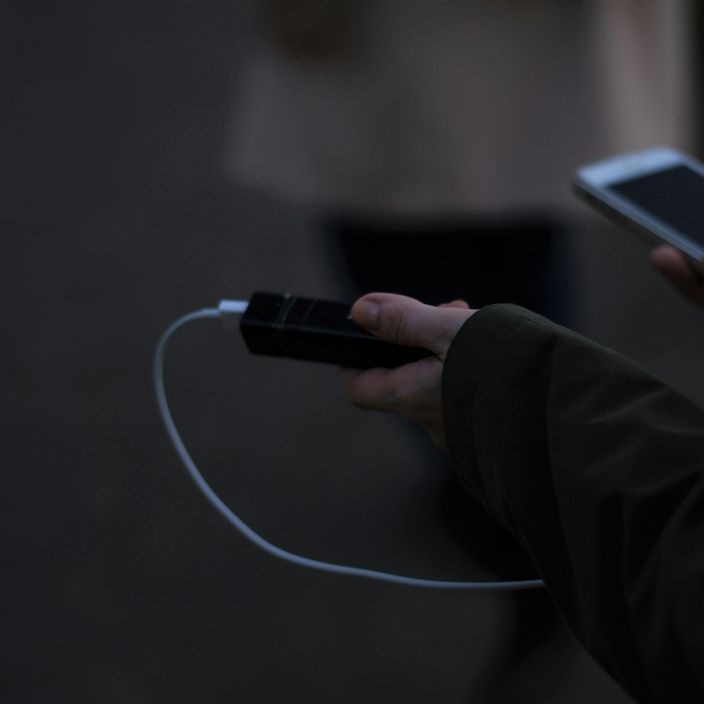 Phone nearly out of charged and charging wired plugged into