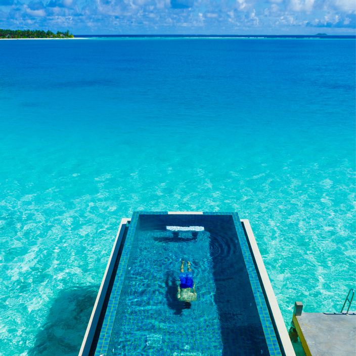 Pool over the sea in the Maldives