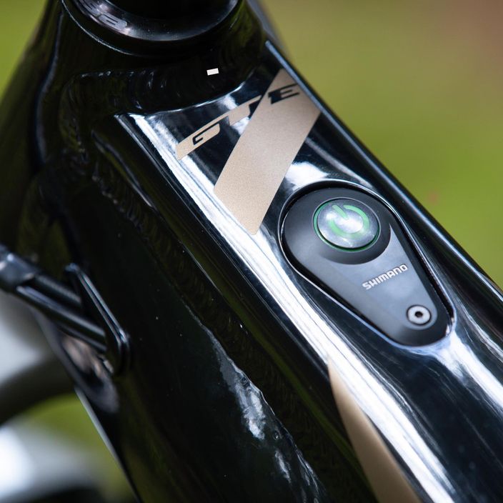 Close up of power button on GT E-Mountain Bike
