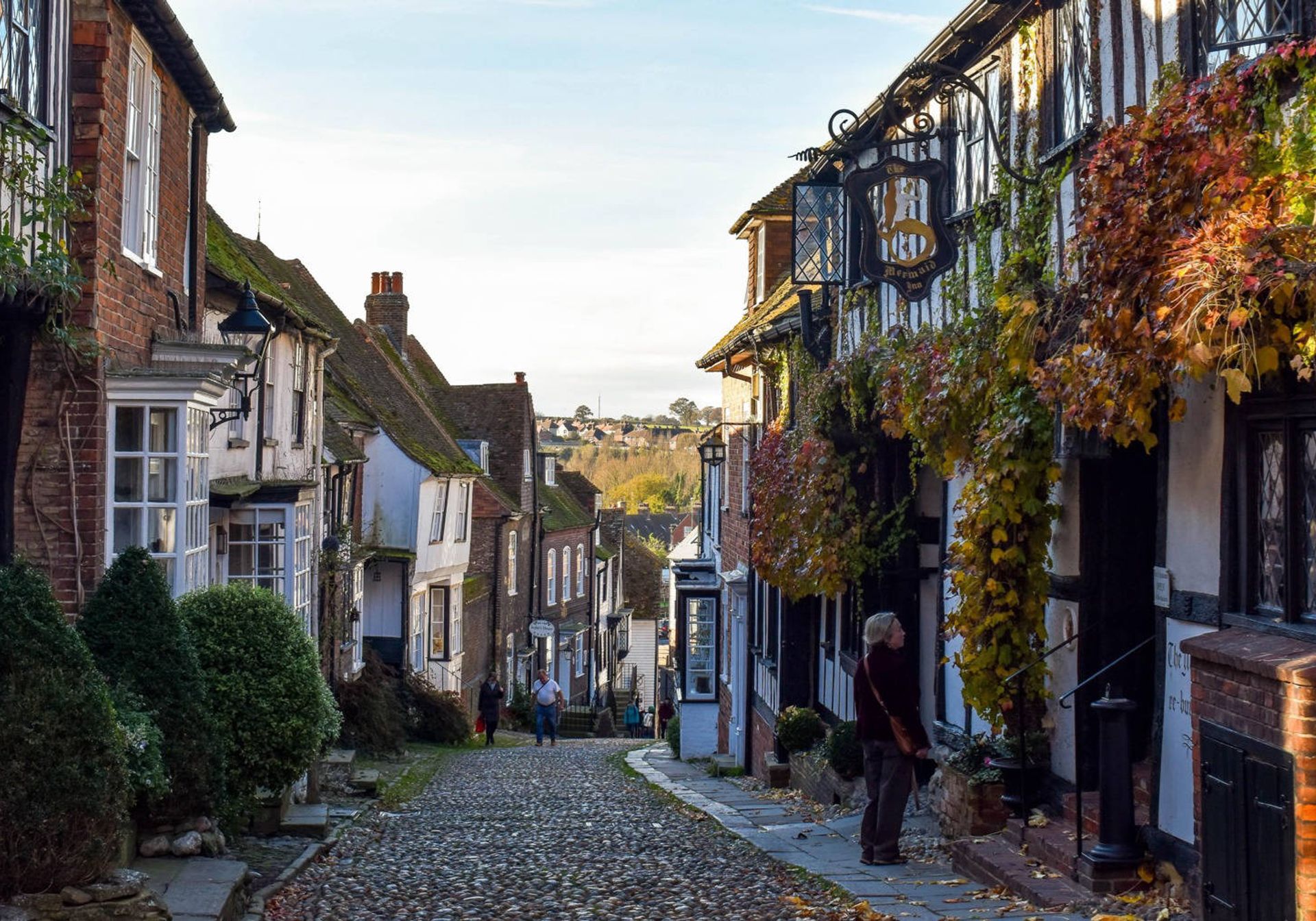 Small local business on cobbled street