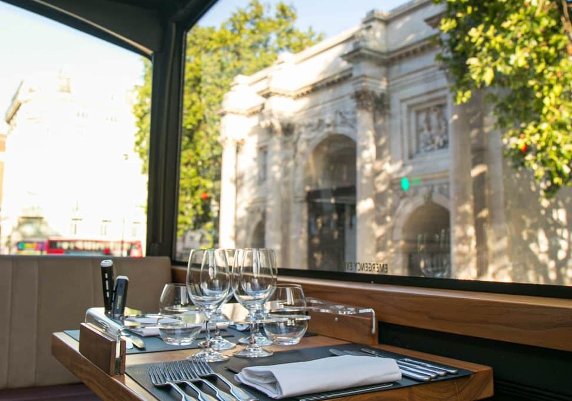 Glasses and cutlery  in a luxurious setting
