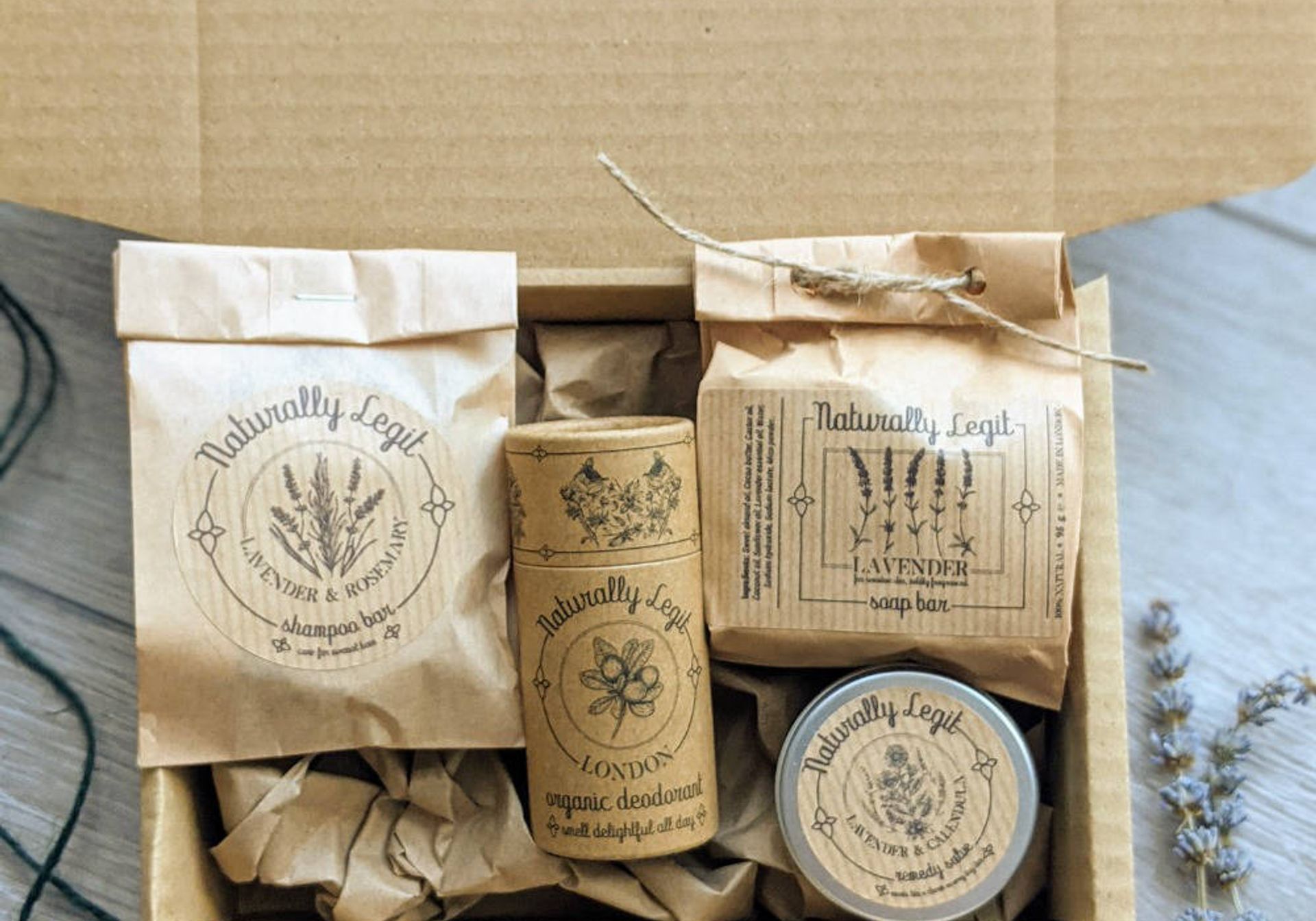Naturally Legit skincare products in recyclable packaging