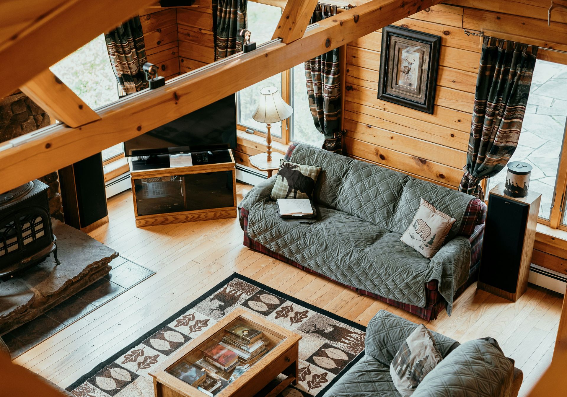 Dreamy interior of a cabin on Airbnb