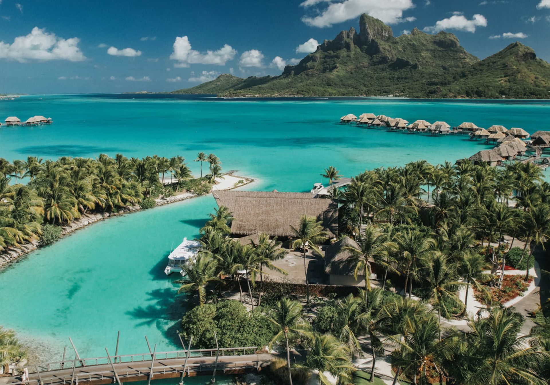 Woman in Bora Bora with flowers in her hair