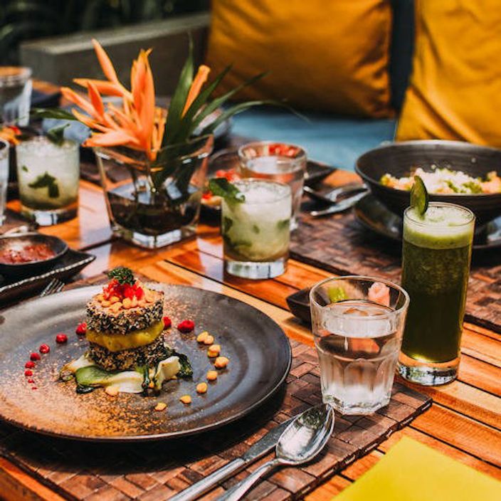 Food on a table in a restaurant