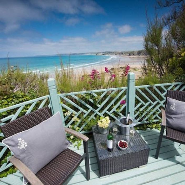 Sunny terrace overlooking the beach