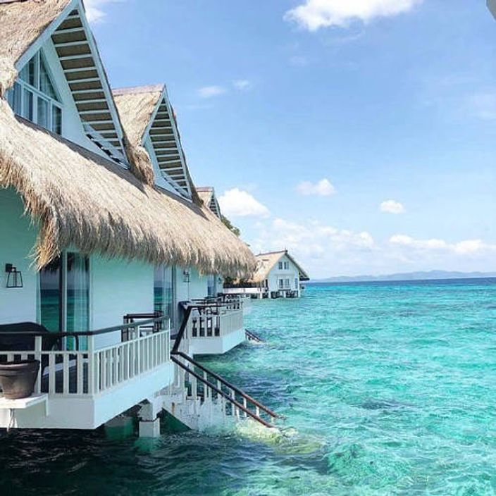 Overwater bungalows in the Philippines