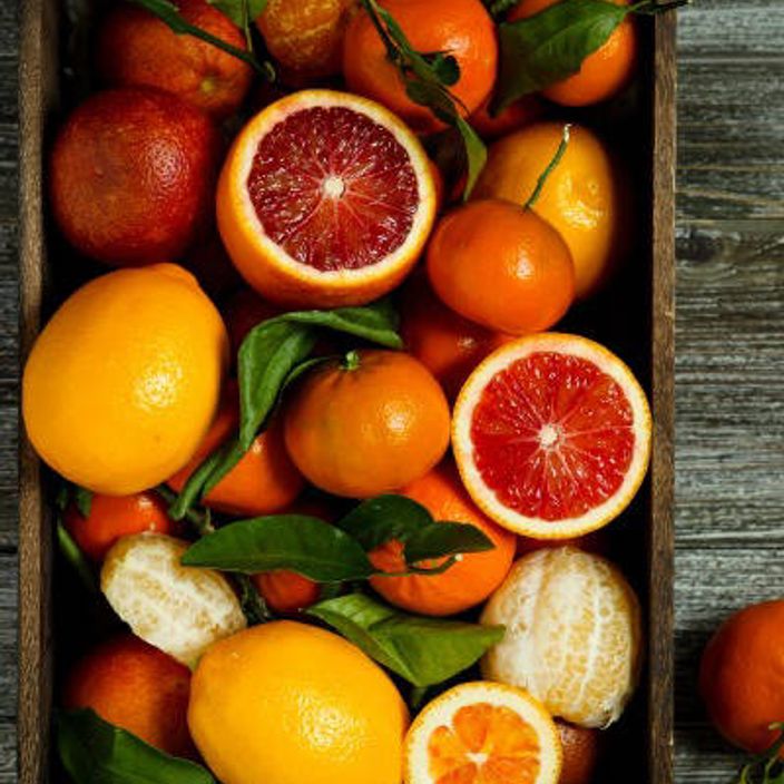 A box of oranges and grapefruit