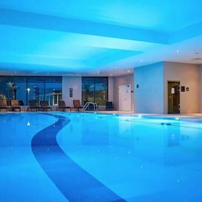 Swimming pool at the Crowne Plaza hotel