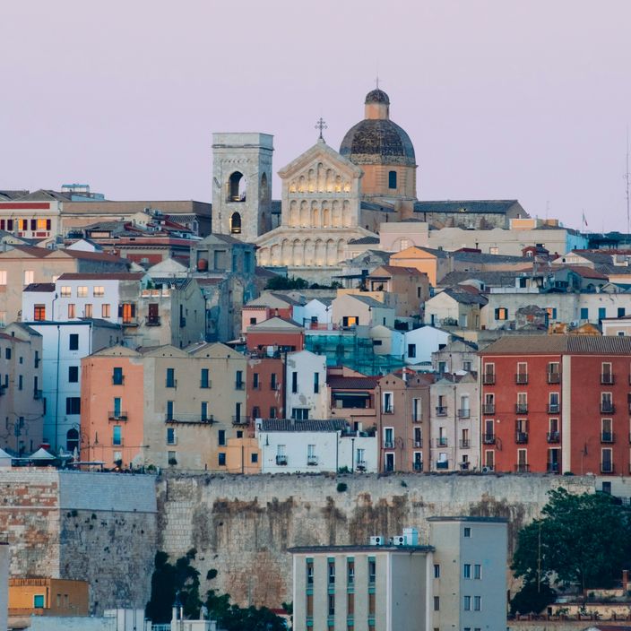 View over an old Sardinian town