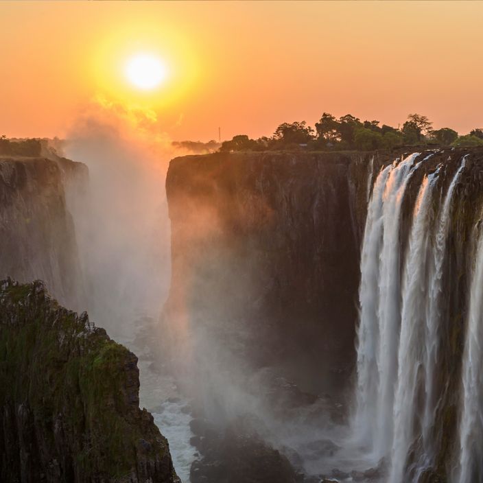 Victoria falls aerial shot