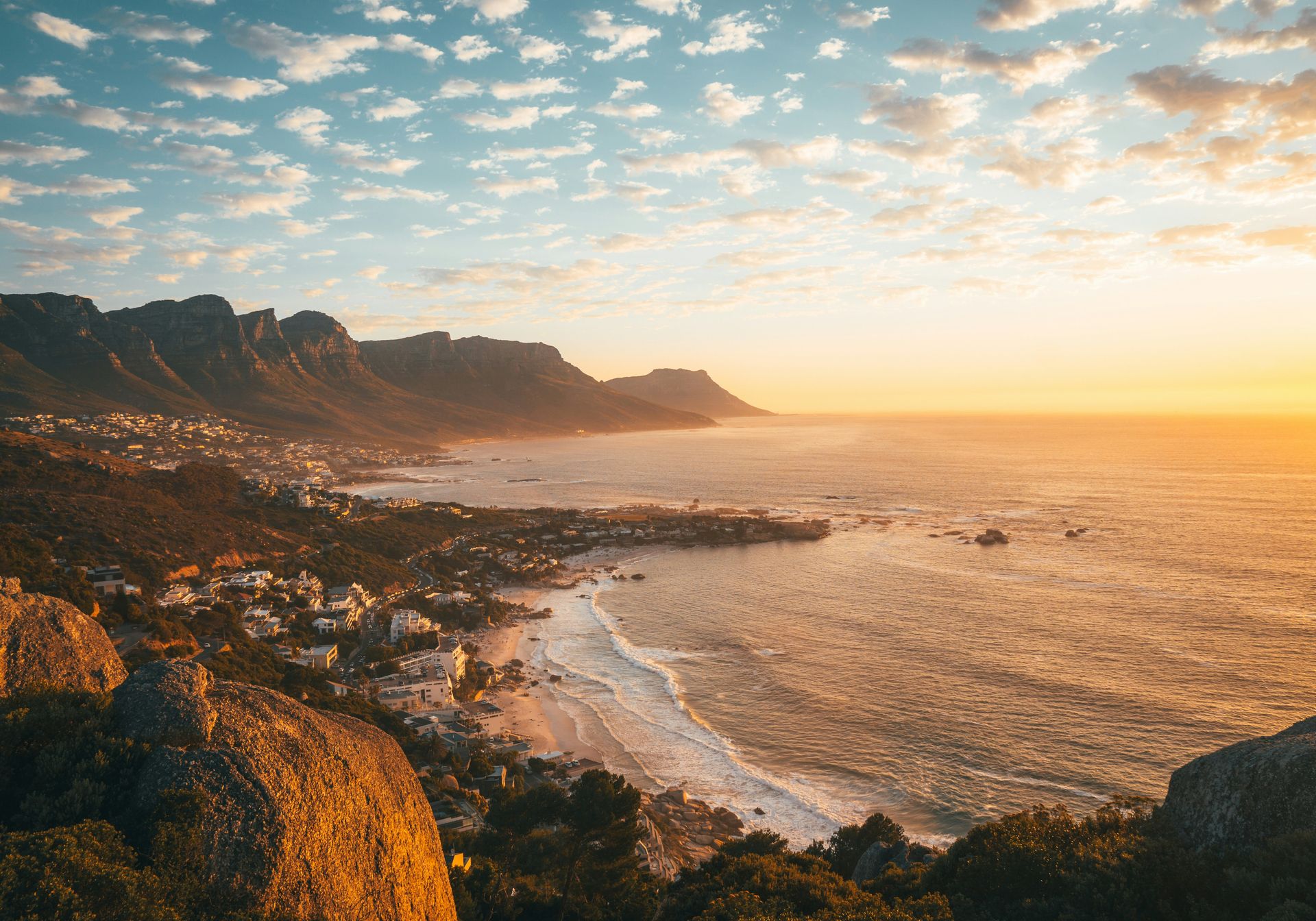 South Africa coast at sunset