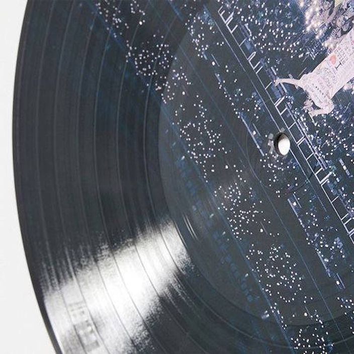 Close up photo of vinyl record