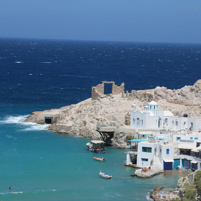 a picture of the terraced hotel design of Alexandros Village