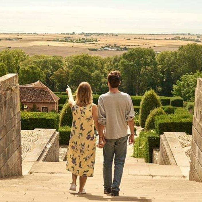 Balcony overlooking giraffes