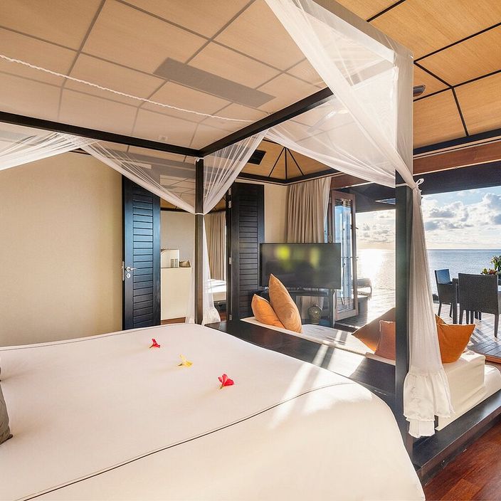 Overwater bungalow in the Maldives