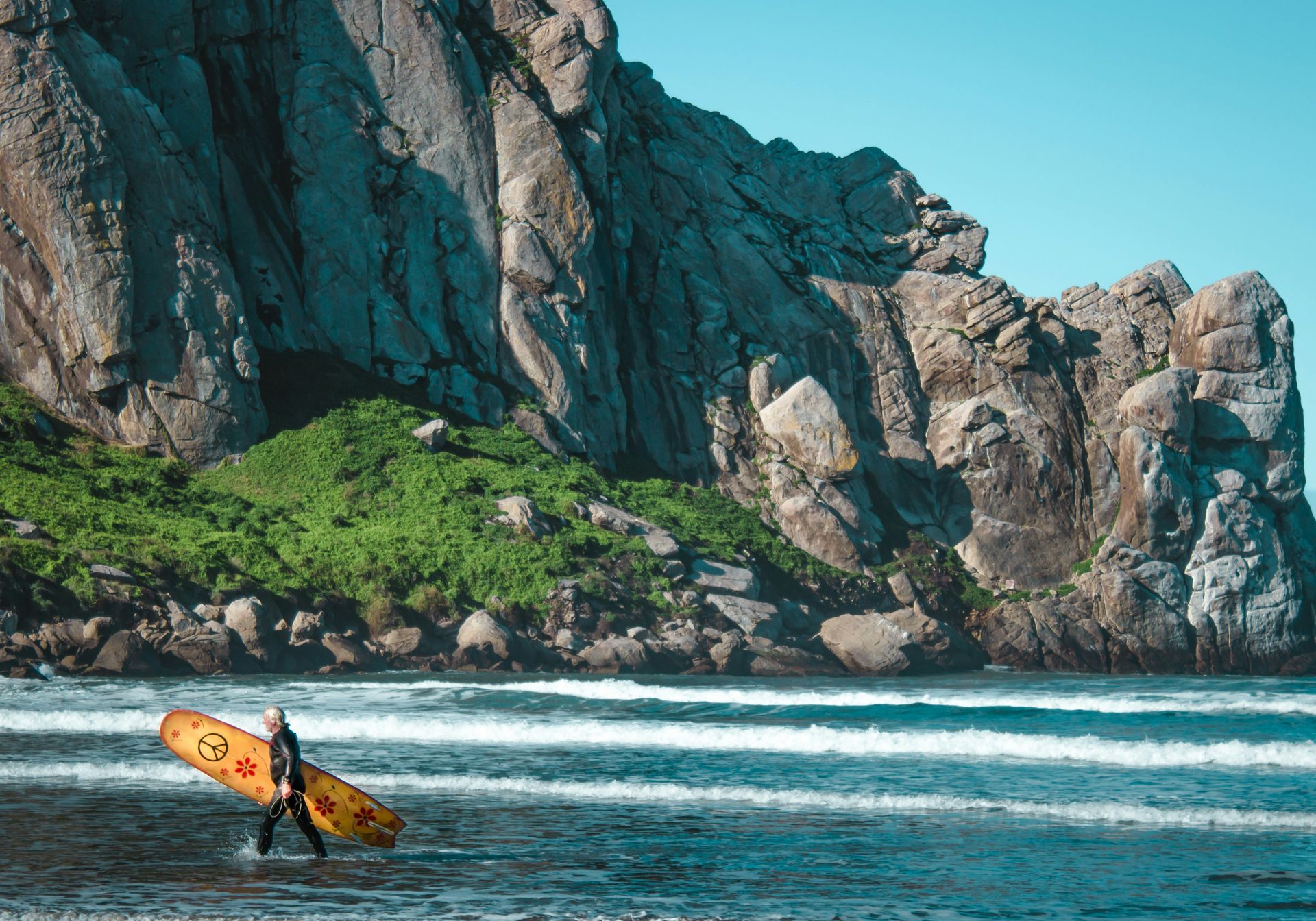 Person on hill with surf board