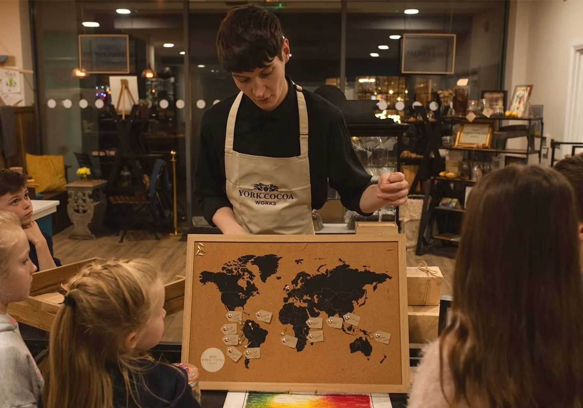 A guide at York Cocoa Works Tasting