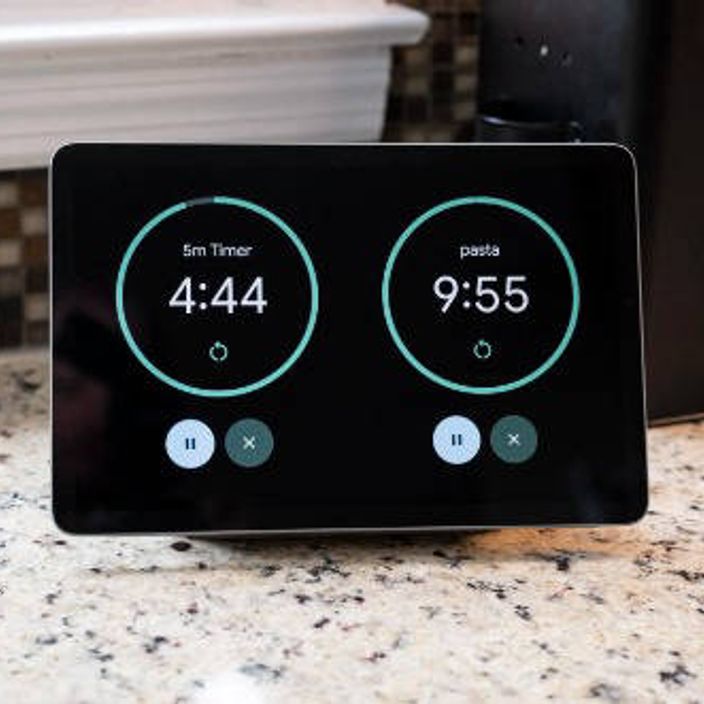 A Google Pixel tablet device showing how to set a timer