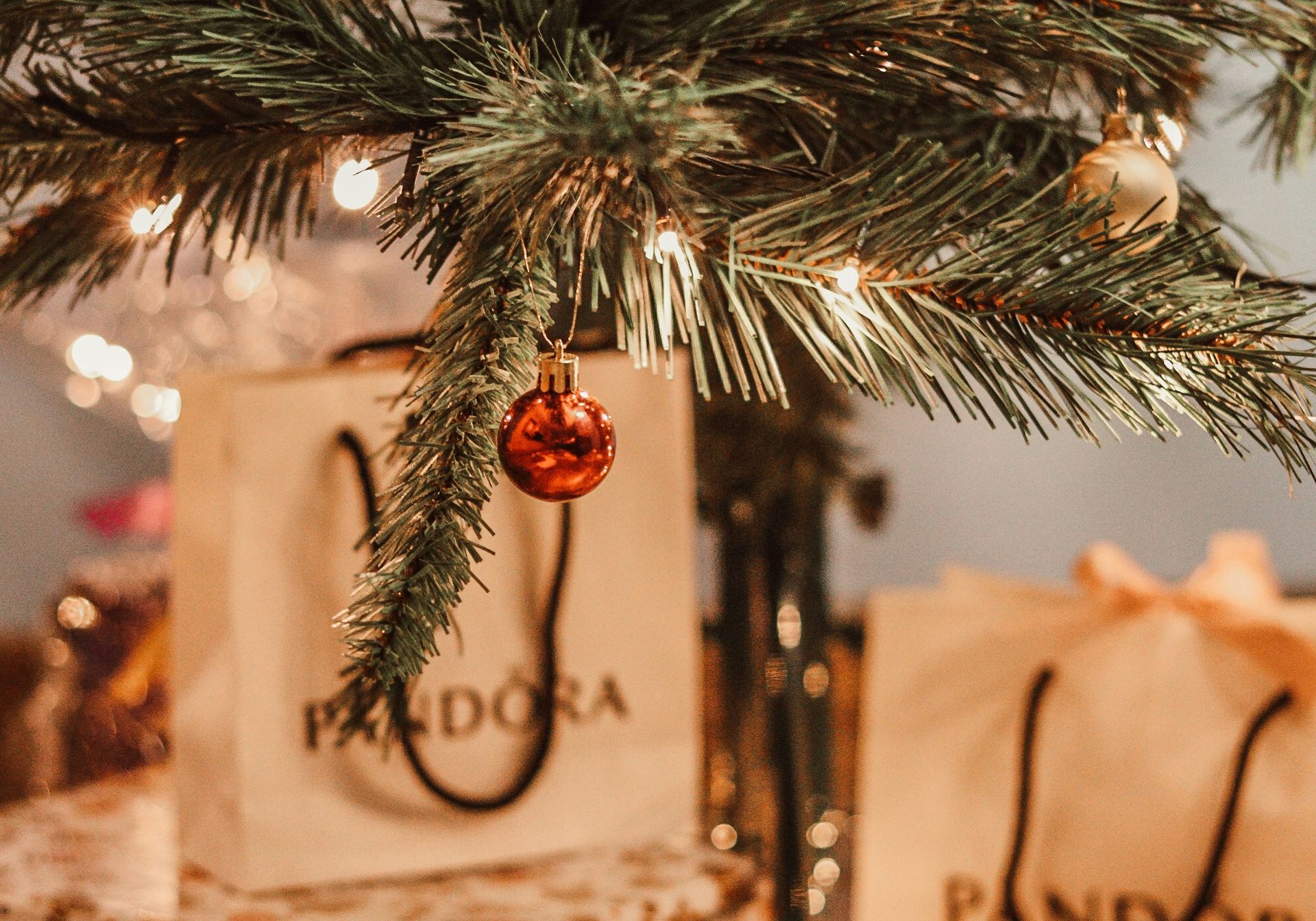 pandora gifts under a christmas tree