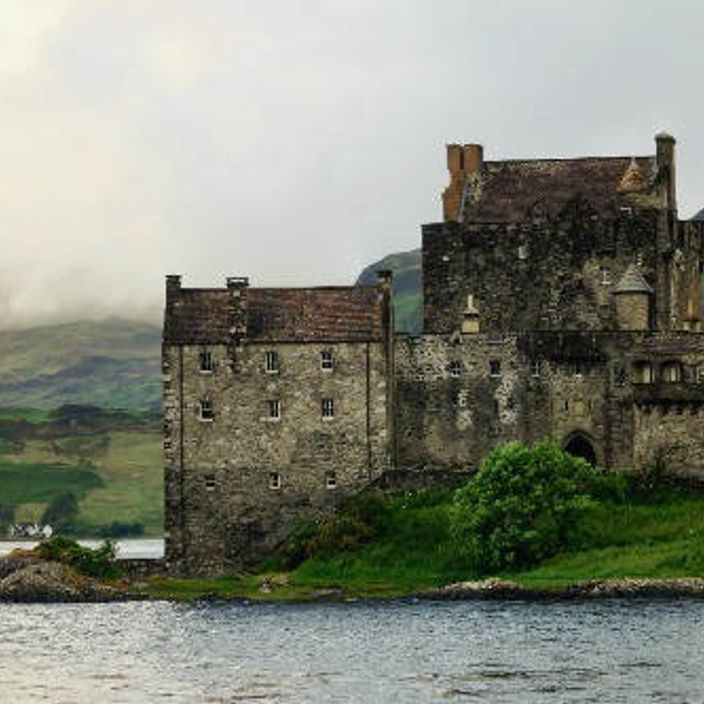 castle on an island in scotland